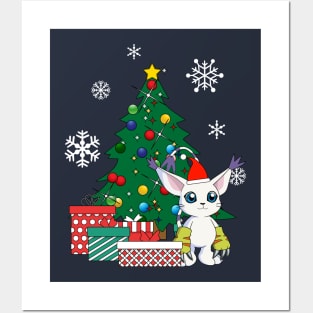 Gatomon Around The Christmas Tree Digimon Posters and Art